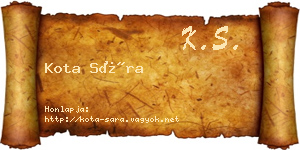 Kota Sára névjegykártya
