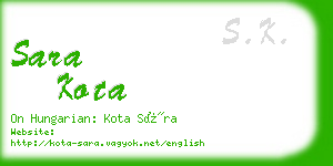 sara kota business card